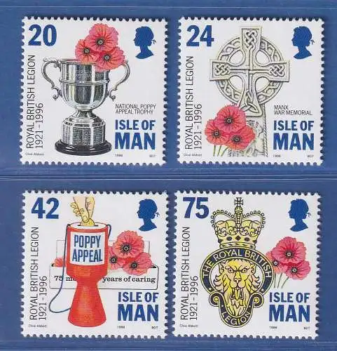 Isle of Man 1996 75 Jahre Royal British Legion Mi.-Nr. 684-87 Satz kpl. **/MNH