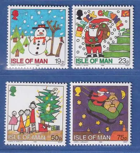 Isle of Man 1996 Weihnachten Kinderzeichnungen Mi.-Nr. 701-04 Satz kpl. **/MNH