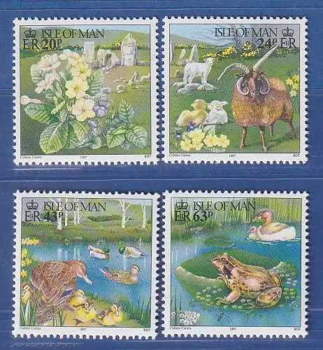 Isle of Man 1997 Frühling auf Man Tiere und Natur Mi.-Nr. 705-08 Satz kpl **/MNH