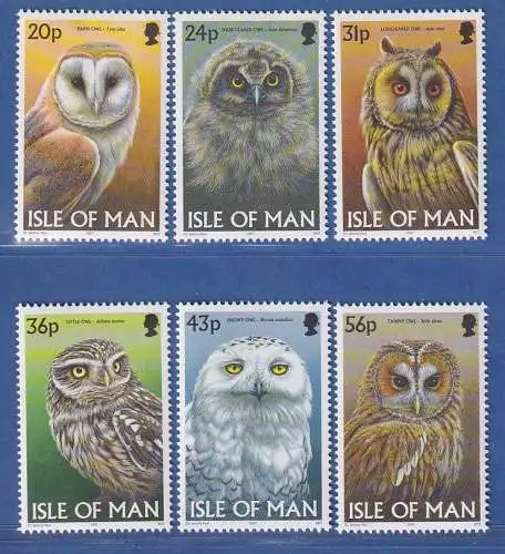 Isle of Man 1997 Eulen Mi.-Nr. 709-14 Satz kpl. **/MNH