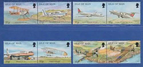Isle of Man 1997 Flugzeuge Mi.-Nr. 722-29 Satz kpl. **/MNH