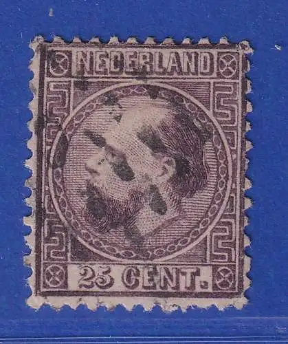 Niederlande 1867 König Willem III. 25 Cent Mi.-Nr. 11 I A gestempelt