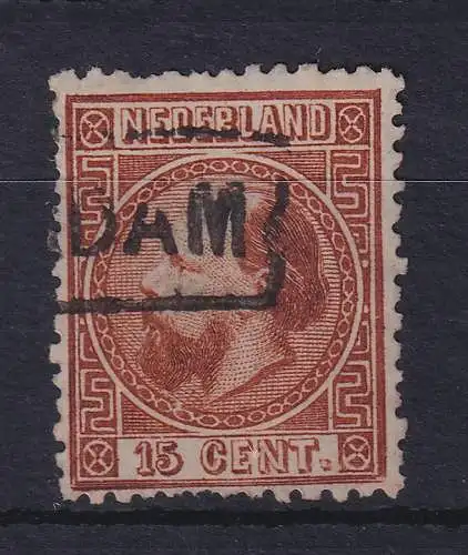 Niederlande 1869/70 König Willem III. 15 Cent Mi.-Nr. 9 I C gestempelt