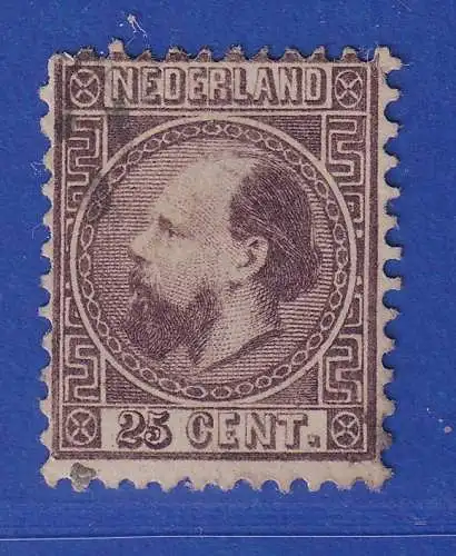 Niederlande 1867 König Willem III. 25 Cent Mi.-Nr. 11 II A gestempelt