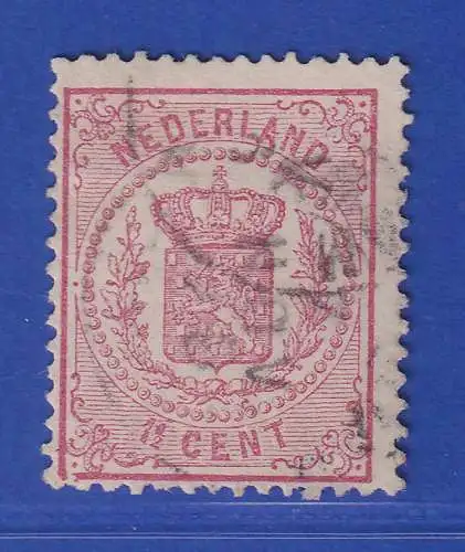 Niederlande 1869 Wappen 1 1/2 Cent Mi.-Nr. 16 B gestempelt