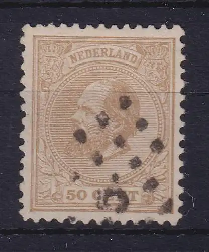 Niederlande 1872 König Willem III. 50 Cent Mi.-Nr. 27 D mit Punktrost-O