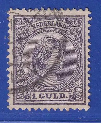 Niederlande 1891 Königin Wilhelmina 1 Gulden Mi.-Nr. 44a gestempelt