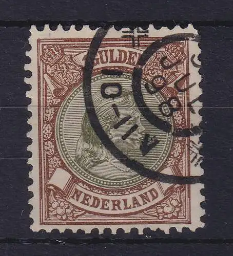 Niederlande 1896 Königin Wilhelmina 1 Gulden Mi.-Nr. 47 B gestempelt