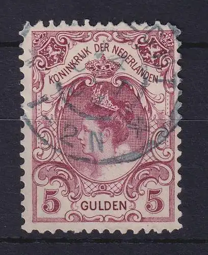 Niederlande 1899 Königin Wilhelmina 5 Gulden Mi.-Nr. 65 B gestempelt