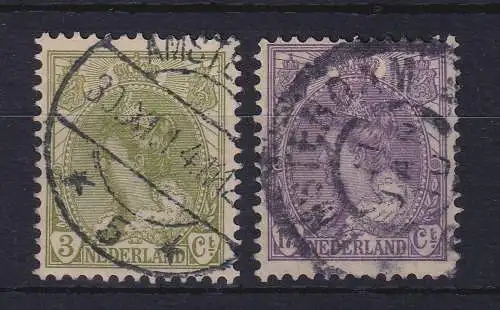 Niederlande 1901/06 Königin Wilhelmina Mi.-Nr. 67-68 Satz 2 Werte gestempelt