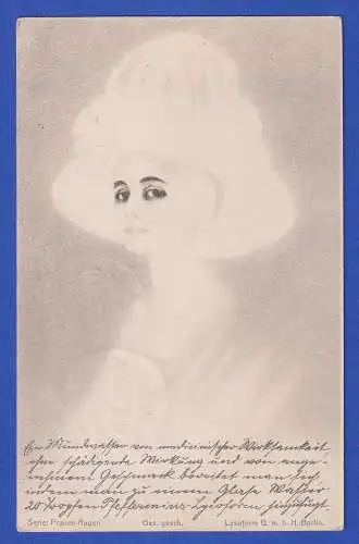 Werbepostkarte Frauen-Augen Lysoform GmbH Berlin O WIESBADEN 11.11.11