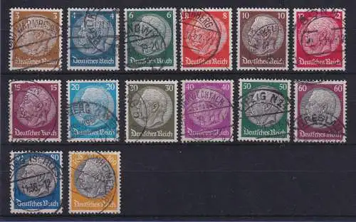 Dt. Reich 1933 Hindenburg  Mi.-Nr. 482-495 Satz kpl. gestempelt
