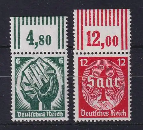 Dt. Reich 1934 Saarabstimmung Mi.-Nr. 544-545 postfrisch **, im Oberrand gefalzt