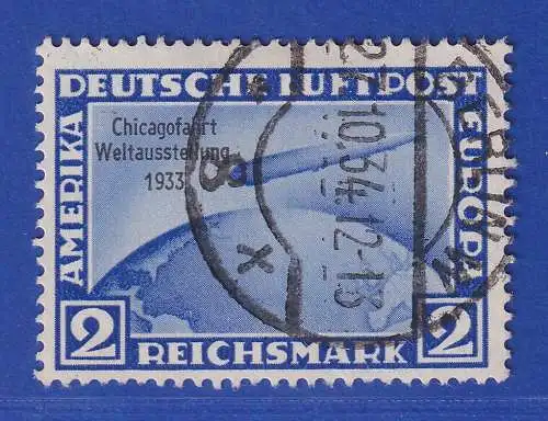 Dt. Reich 1933 Zeppelin Chicago-Fahrt 2 Reichsmark Mi.-Nr. 497  O BERLIN