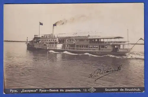 Alte AK Russe (Rustschuk, BG) Expressdampfer Russe-Wien auf der Donau 1927