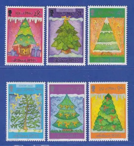 Isle of Man 2006 Weihnachtsbäume Mi-Nr. 1325-30 Satz kpl.**/MNH