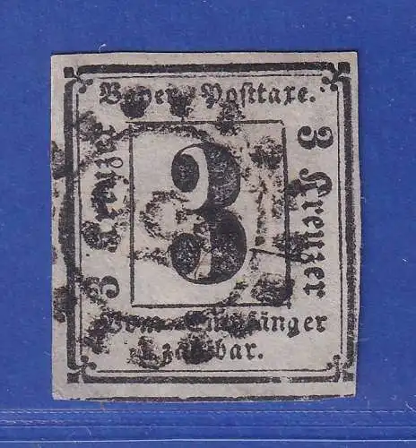 Bayern 1862 Portomarke 3 Kreuzer Mi.-Nr. 1 mit GMR 356