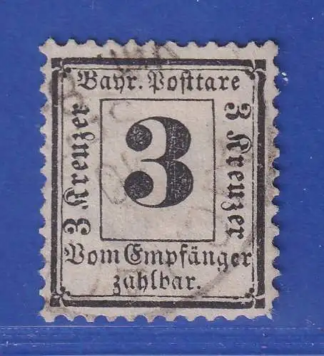 Bayern 1870 Portomarke 3 Kreuzer Mi.-Nr. 3X gestempelt gpr. PFENNINGER