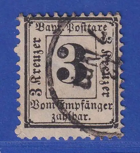 Bayern 1870 Portomarke 3 Kreuzer Mi.-Nr. 3X gestempelt gpr. BRETTL BPP