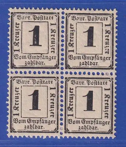 Bayern 1871 Portomarke 1 Kreuzer Mi.-Nr. 2X Viererblock ungebraucht *