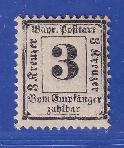 Bayern 1870 Portomarke 3 Kr  Mi.-Nr. 3X  ungebraucht *