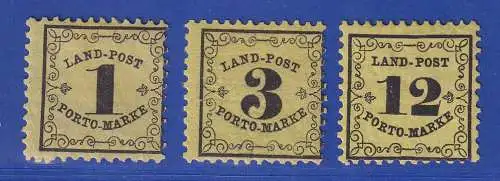Baden 1862/63 Portomarken Mi.-Nr. 1-3 x ungebraucht * 