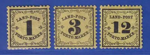 Baden 1862/63 Portomarken Mi.-Nr. 1-3 Satz ungebraucht * 