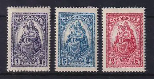 Ungarn 1926 Patrona Hungariae Mi.-Nr. 427-429 ungebraucht *