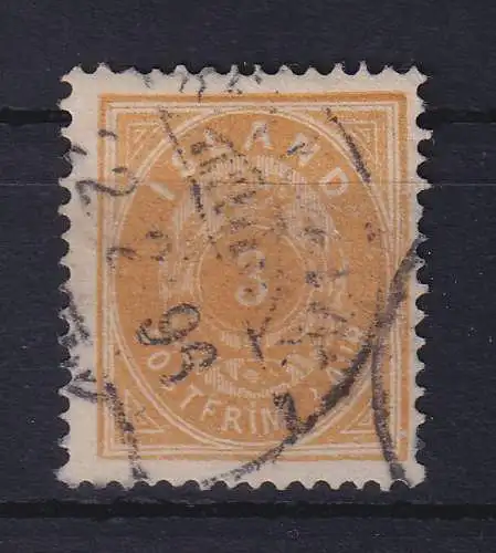 Island 1882 Ziffer mit Krone 3 Aurar Mi.-Nr. 12A gestempelt