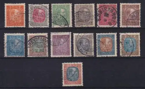 Island 1902/04 König Christian IX. Mi.-Nr. 35-47 Satz kpl. gestempelt