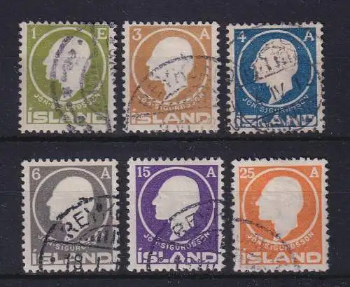 Island 1911 Jón Sigurdsson Mi.-Nr. 63-68 gestempelt