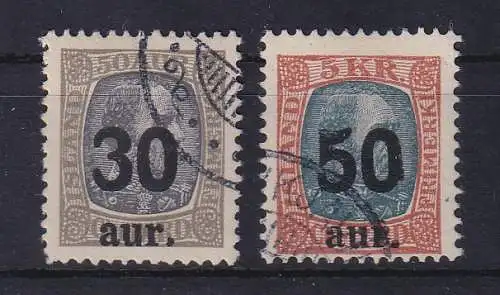 Island 1925 Neuer Wertaufdruck Mi.-Nr. 112-113 gestempelt