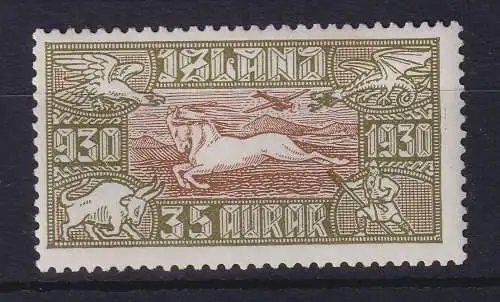 Island 1930 Flugpostmarke Pferd 35 Aurar Mi.-Nr. 144 postfrisch **