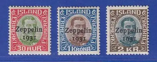 Island 1931 Flugpostmarken Zeppelin Islandfahrt Mi.-Nr. 147-149 postfrisch **