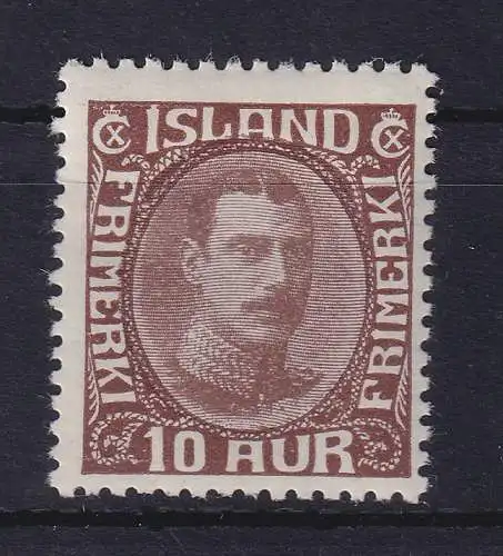 Island 1932 König Christian X. 10 Aurar Mi.-Nr. 161 ungebraucht *