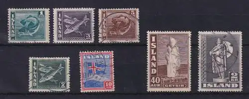 Island 1939 Landestypische Motive Mi.-Nr. 208-214 gestempelt