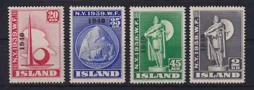 Island 1940 Weltausstellung mit Aufdruck 1940 Mi.-Nr. 218-221 postfrisch **