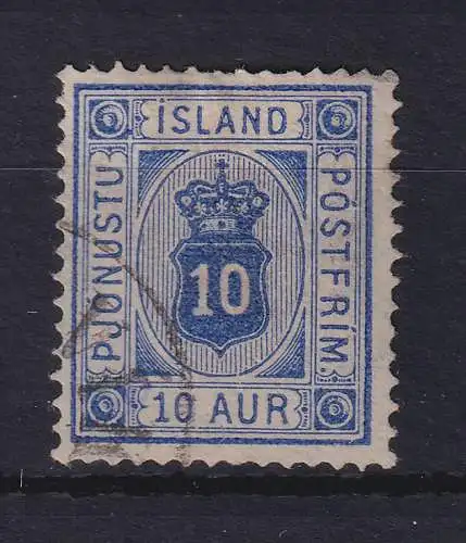 Island 1876 Dienstmarke 10 Aurar Mi.-Nr. 5Ab gestempelt