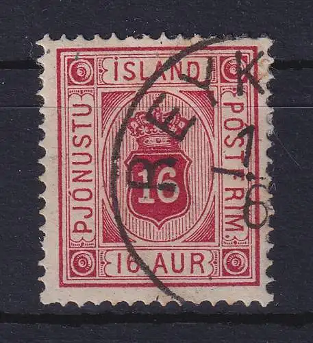 Island 1876 Dienstmarke 16 Aurar Mi.-Nr. 6A O REYKJAVIK