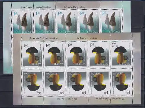 Litauen / Lietuva 2005 Pilze Mi.-Nr. 649-50 Kleinbogen ** / MNH
