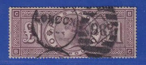 Großbritannien 1884 Queen Victoria 1 ₤ Mi.-Nr. 85  gestempelt