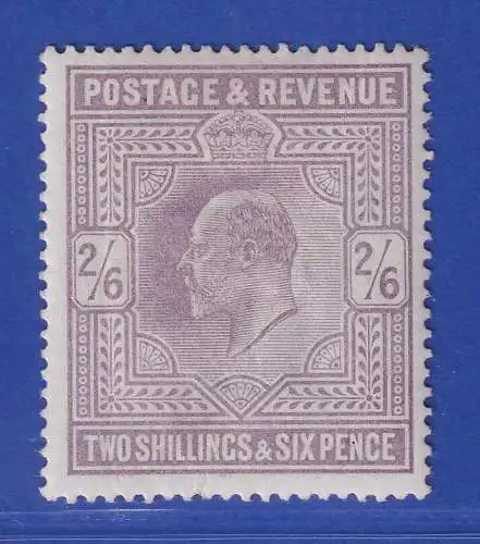 Großbritannien 1902 König Edward VII. 2 Sh 6 P Mi.-Nr. 115A ungebraucht *