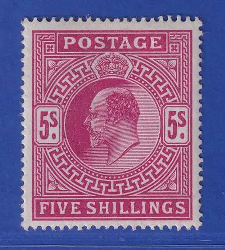 Großbritannien 1902 König Edward VII. 5 Sh Mi.-Nr. 116A ungebraucht *