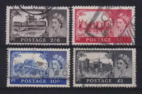 Großbritannien 1955 Queen Elizabeth II. / Burgen Mi.-Nr. 278-281 I gestempelt