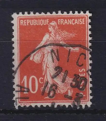 Frankreich 1906 Säerin 10 C scharlachrot Mi.-Nr. 117c O NICE