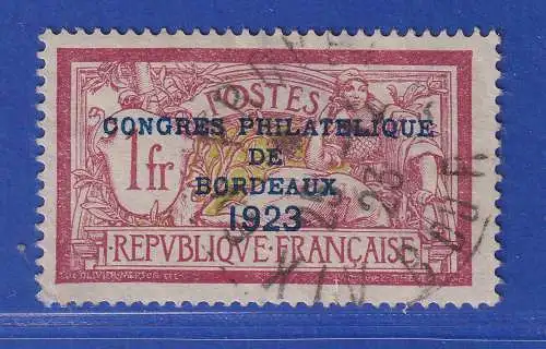 Frankreich 1923 Philatelistenkongress Bordeaux Mi.-Nr. 152 gestempelt, repariert