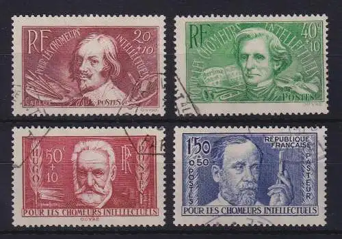Frankreich 1936 Für notleidende Geistesarbeiter Mi.-Nr. 336-339 gestempelt