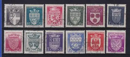 Frankreich 1942 Nationale Hilfe Stadtwappen Mi.-Nr. 564-575 gestempelt