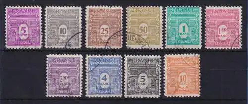 Frankreich 1944 Ausgabe der alliierten Truppen Mi.-Nr. 639-648 gestempelt