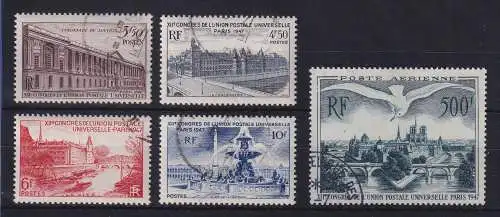 Frankreich 1947 Weltpostkongress Ansichten von Paris Mi.-Nr. 778-782 gestempelt
